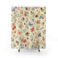 Cute Butterfly Wildflower Shower Curtain