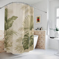 Botanical Palm Leaf Shower Curtain – Beige Green