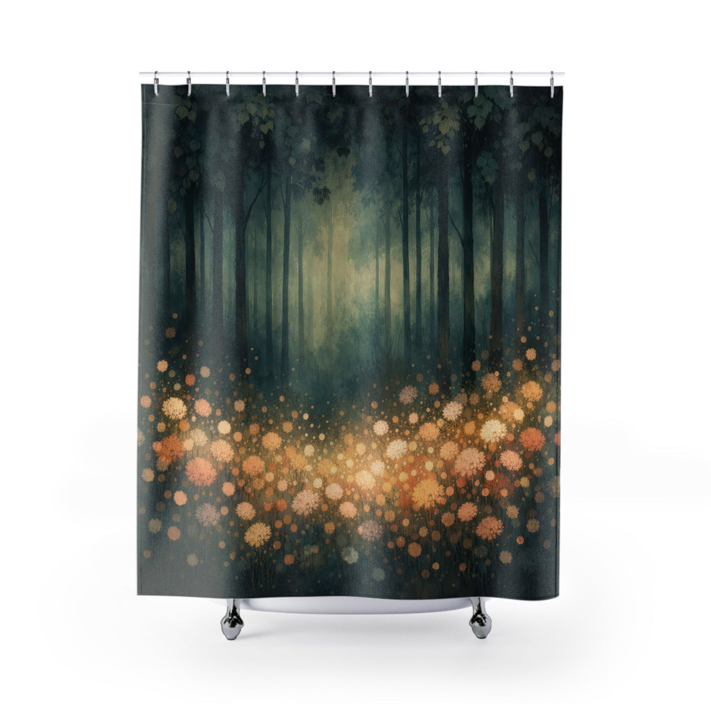 Moody Forest Floral Shower Curtain – Dark Botanical