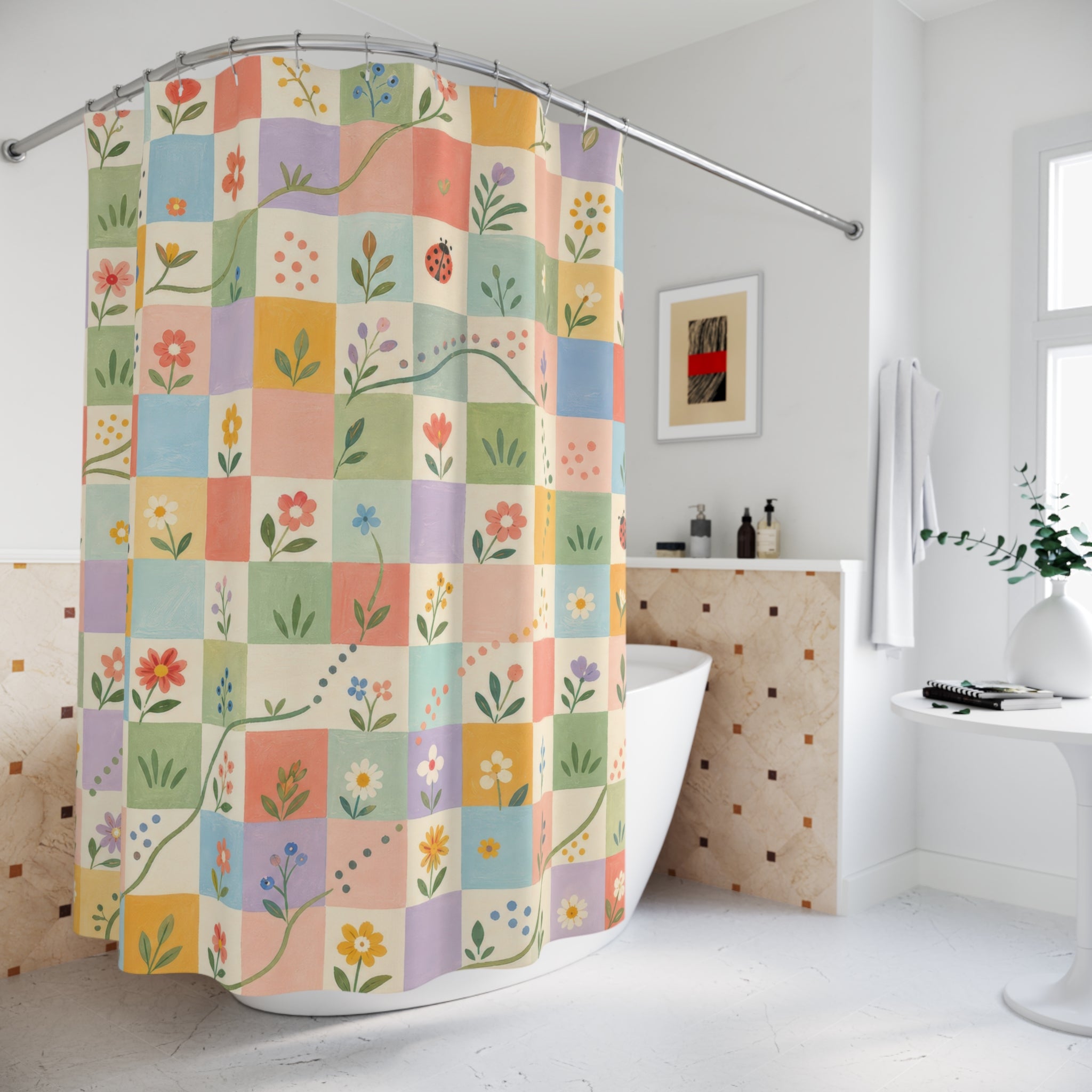 Kids Patchwork Shower Curtain