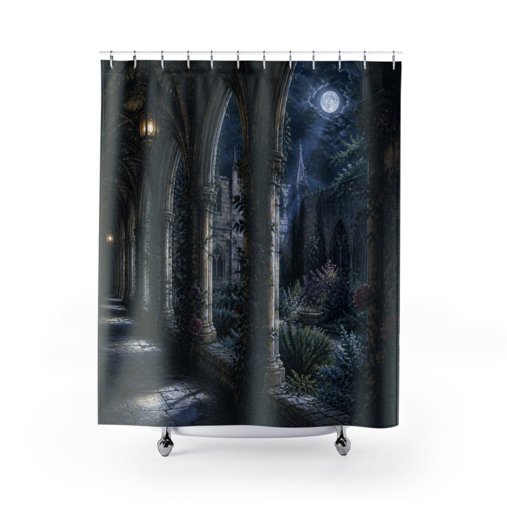 Moonlit Gothic Cloister Shower Curtain