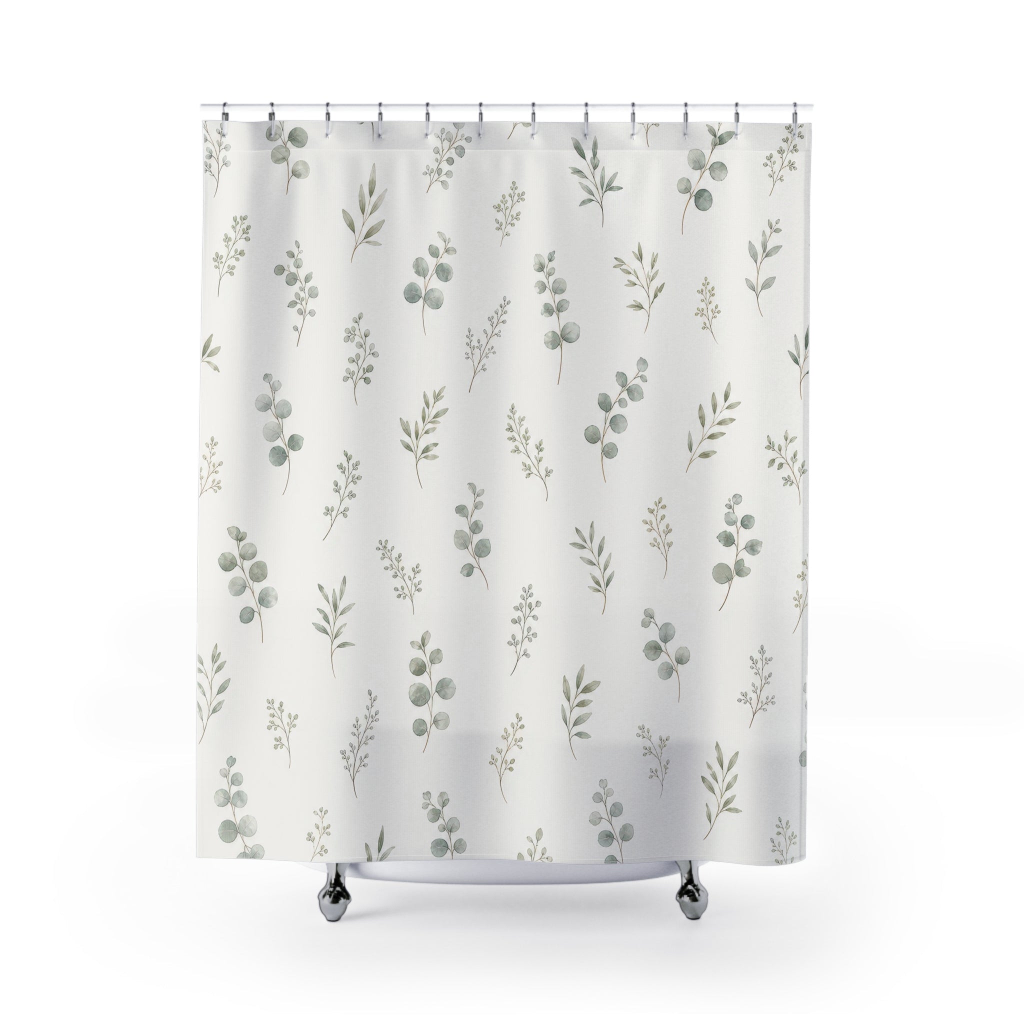 Tiny Sage Sprig Shower Curtain
