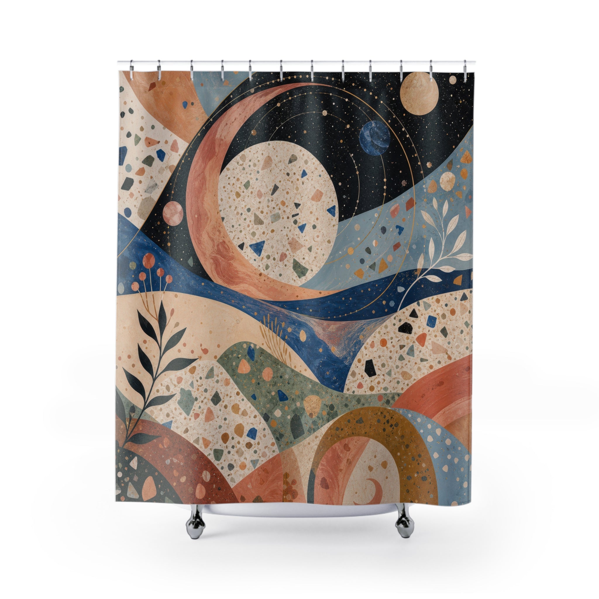 Terrazzo Orbit Garden Shower Curtain