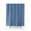 Pale Denim Navy Fine Stripe Shower Curtain