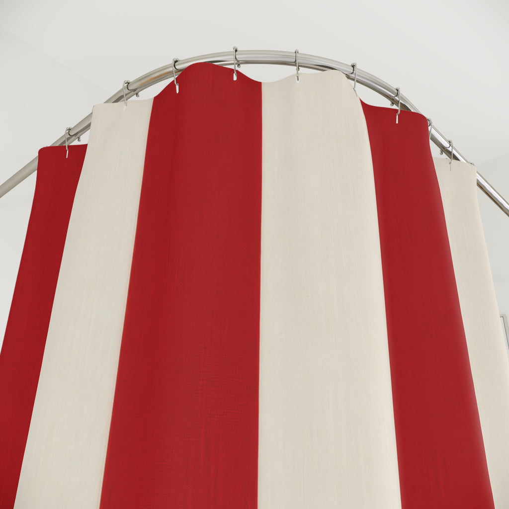 Red White Resort Cabana Shower Curtain