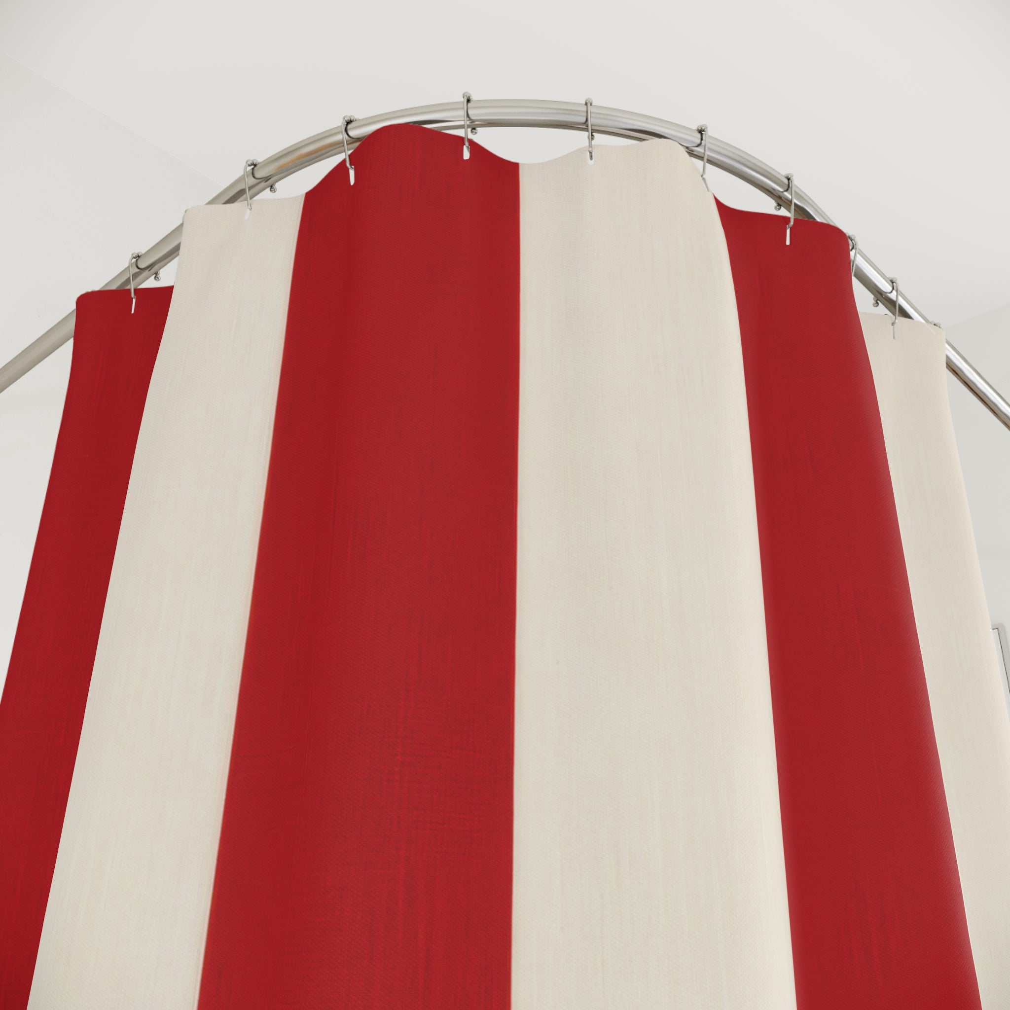Red White Resort Cabana Shower Curtain