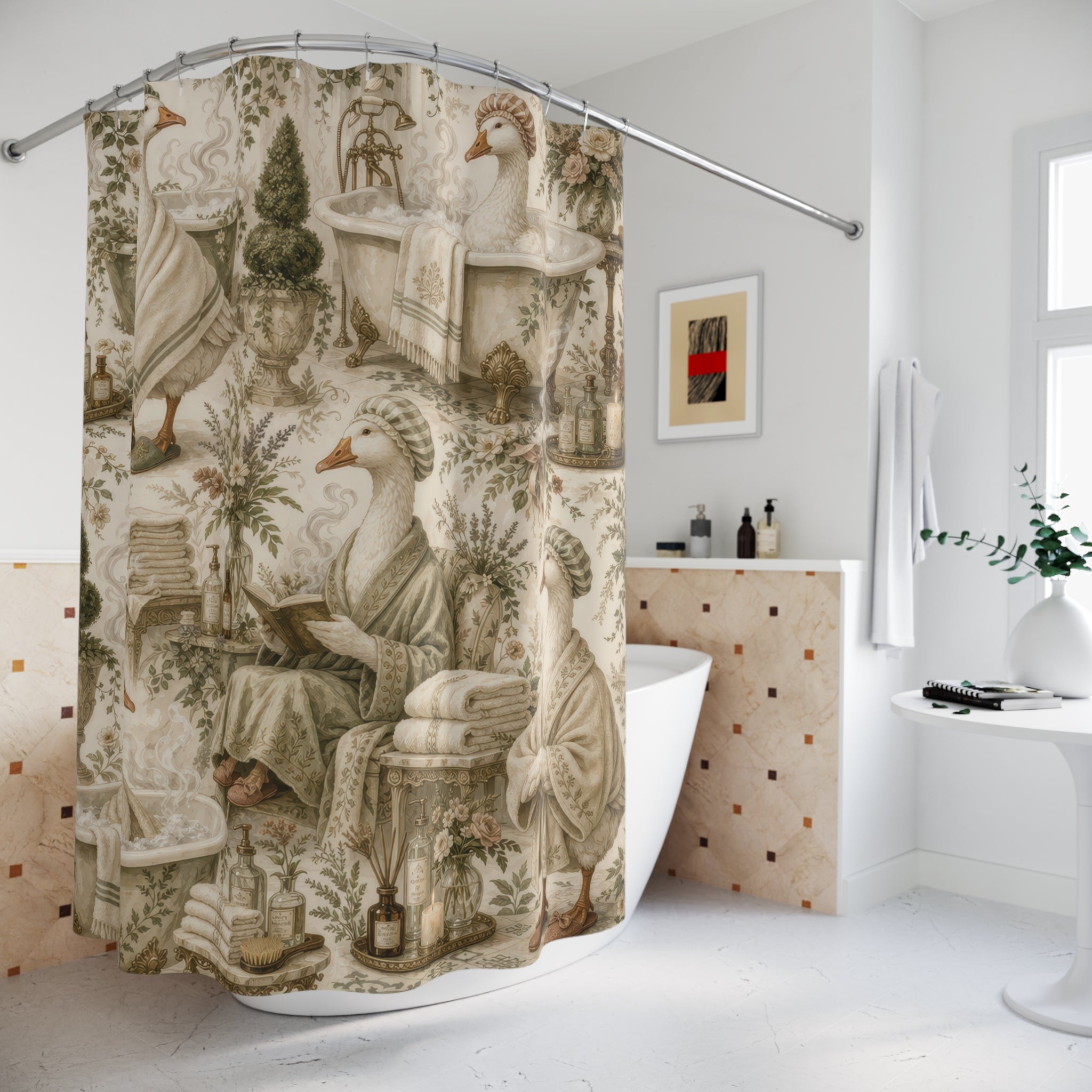 Funny Goose Shower Curtain – Vintage Bathhouse