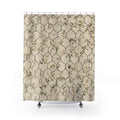 Rustic Farmhouse Shower Curtain, Chicken Wire Bath Decor, Beige Trellis Pattern, Country Guest Bathroom Decor, Weathered Cream Style