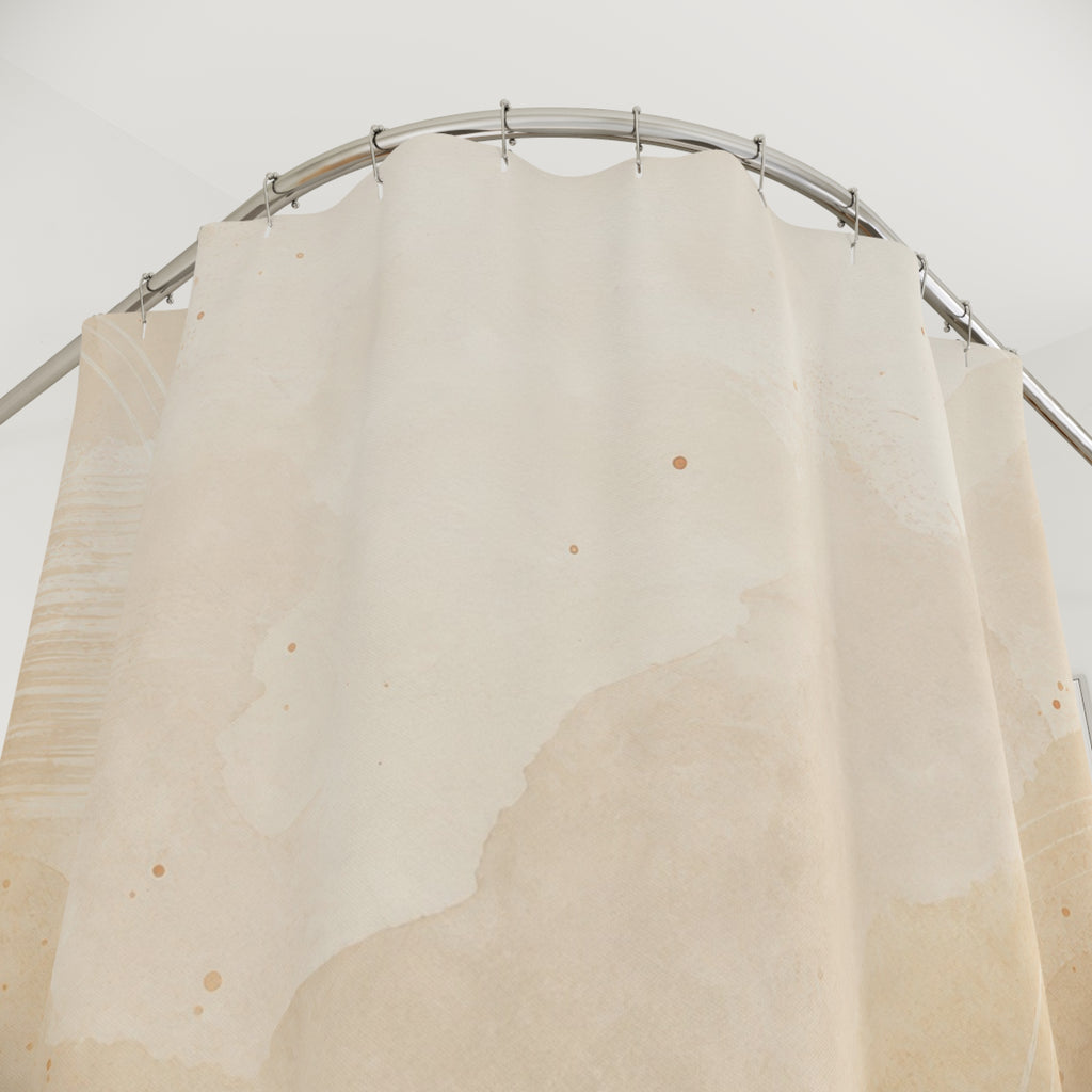 Beige Ombre Watercolor Shower Curtain