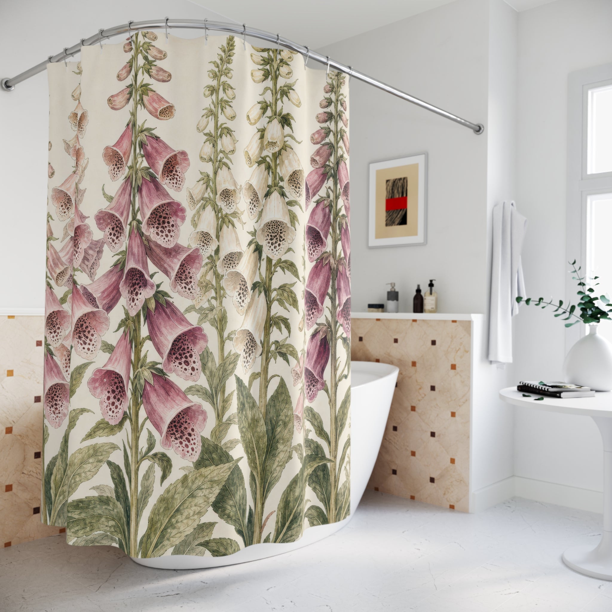 Foxglove Botanical Wildflower Shower Curtain