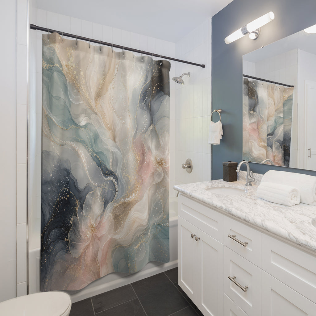 Pearl Smoke Sonata Shower Curtain