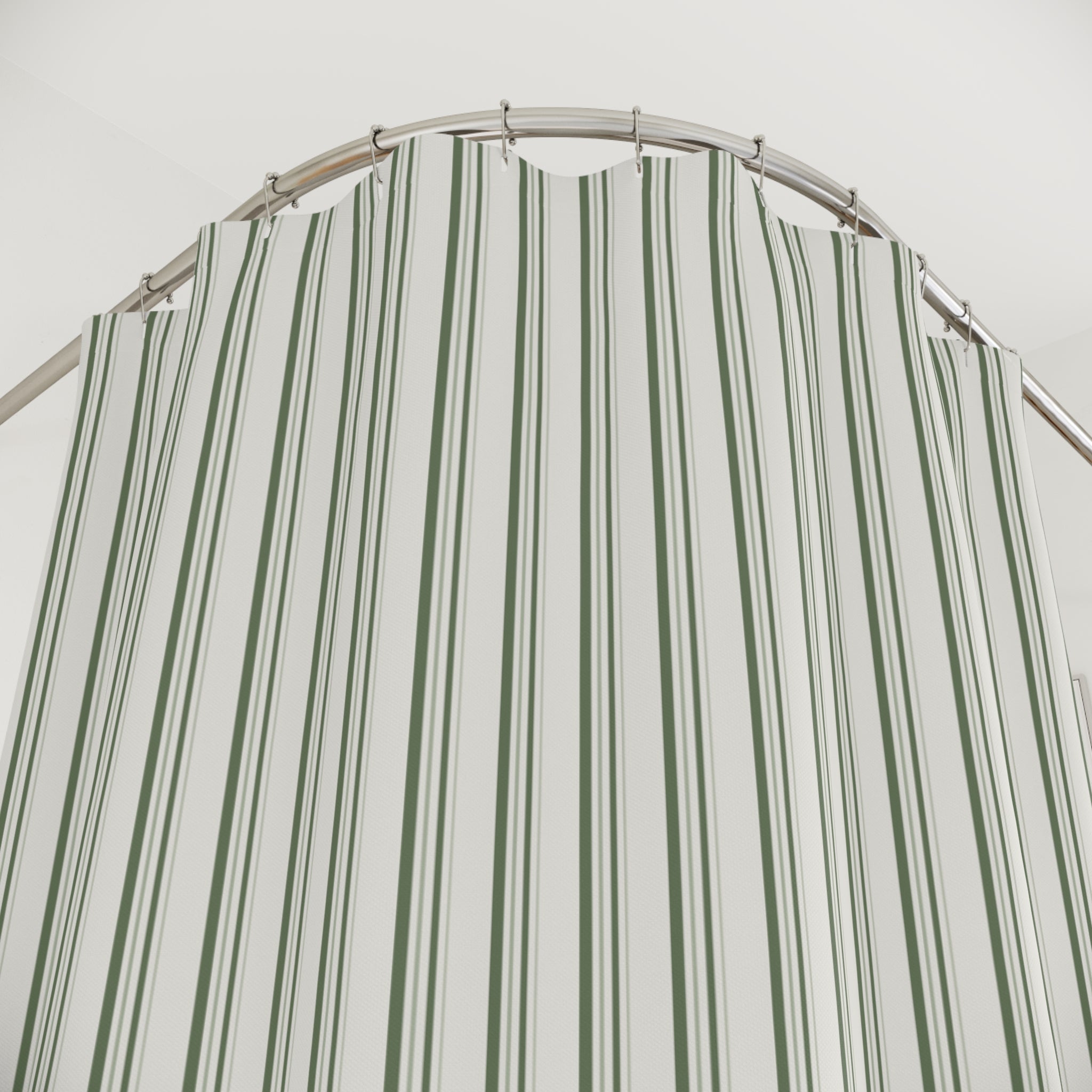 Olive Subtle Stripe Shower Curtain