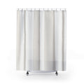 White Cream Wide Watercolor Stripe Shower Curtain