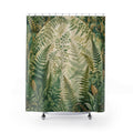 Unique Green Shower Curtain, Fern Arch Botanical Art, Forest Foliage Bathroom Decor, Mossy Green Woodland Guest Bath, Plant Lover Style
