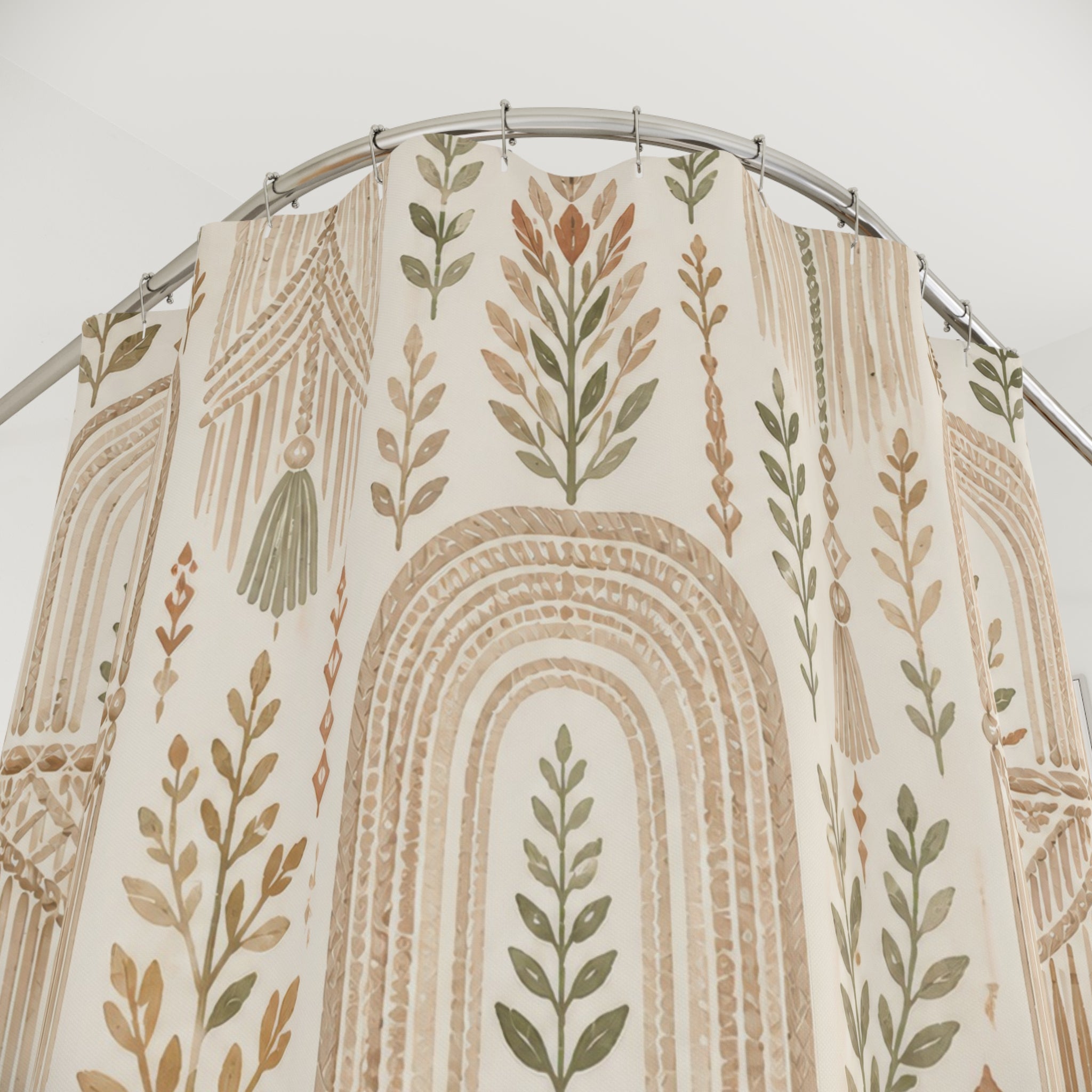 Macrame Arch Leaf Shower Curtain
