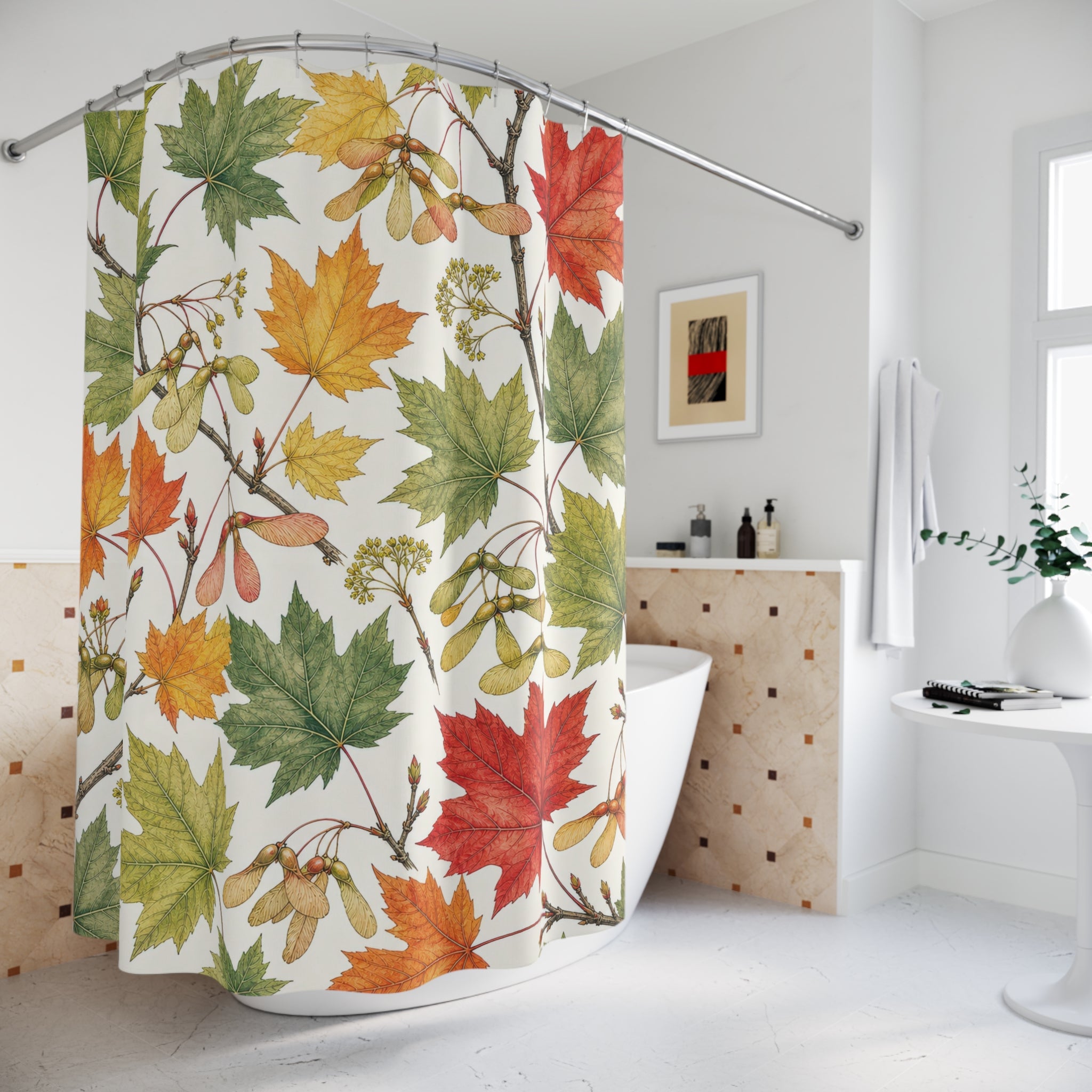 Maple Leaf Botanical Shower Curtain