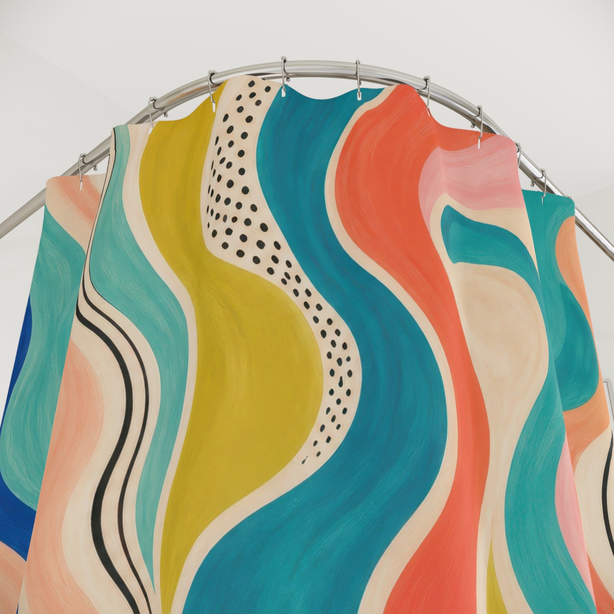 Colorful Wavy Shower Curtain
