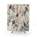 Red Cardinal Winter Pine Shower Curtain