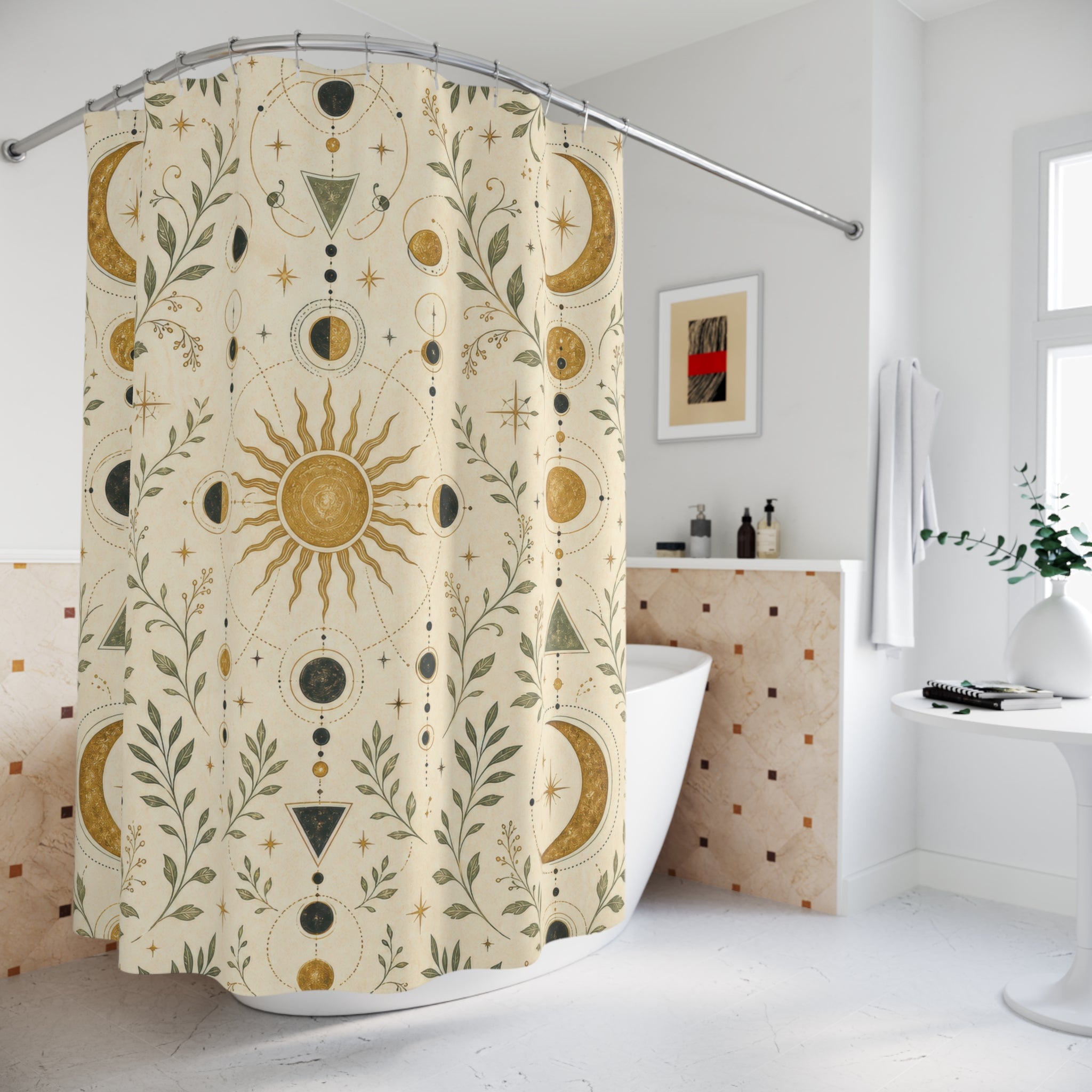 Sun and Moon Shower Curtain