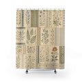 Botanical Patchwork Farmhouse Shower Curtain