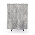 Fern Shower Curtain, Gray Botanical Bath Decor, Leaf Frond Pattern, Soft Neutral Guest Bathroom Decor, Nature Inspired Fern Spa Style
