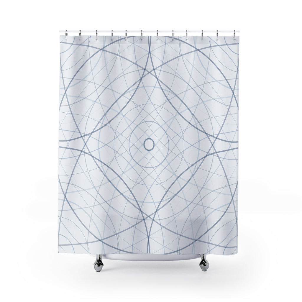Blue and Grey Wave Ripple Shower Curtain