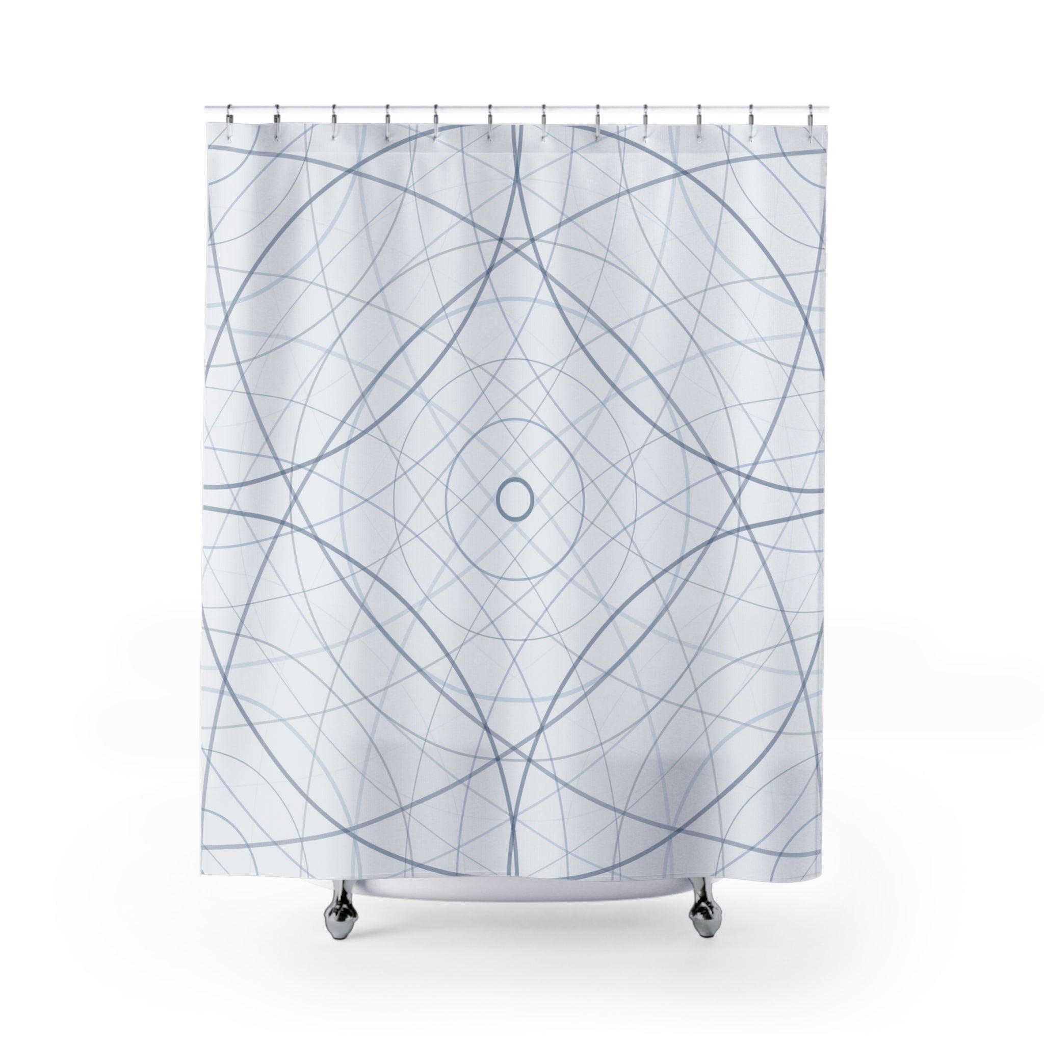 Blue and Grey Wave Ripple Shower Curtain