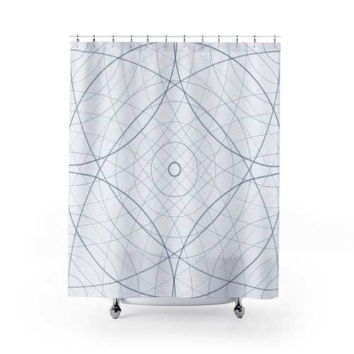 Blue and Grey Wave Ripple Shower Curtain