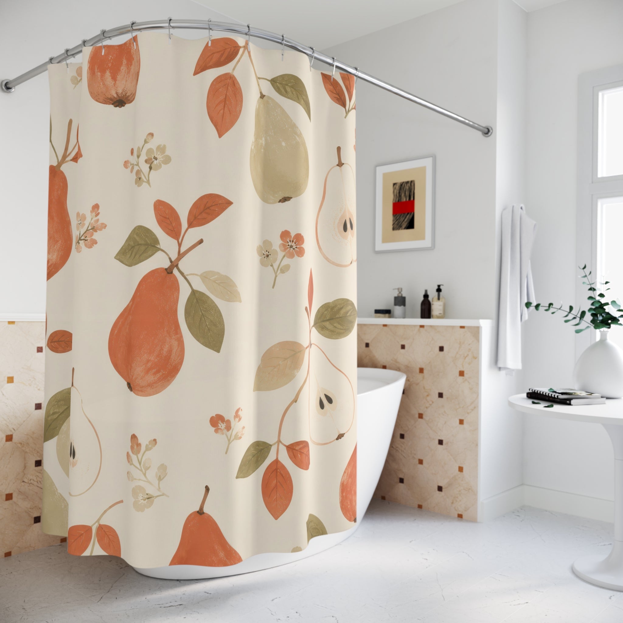 Terracotta Pear Orchard Shower Curtain