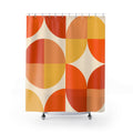 Bright Orange Shower Curtain: Bauhaus Mod