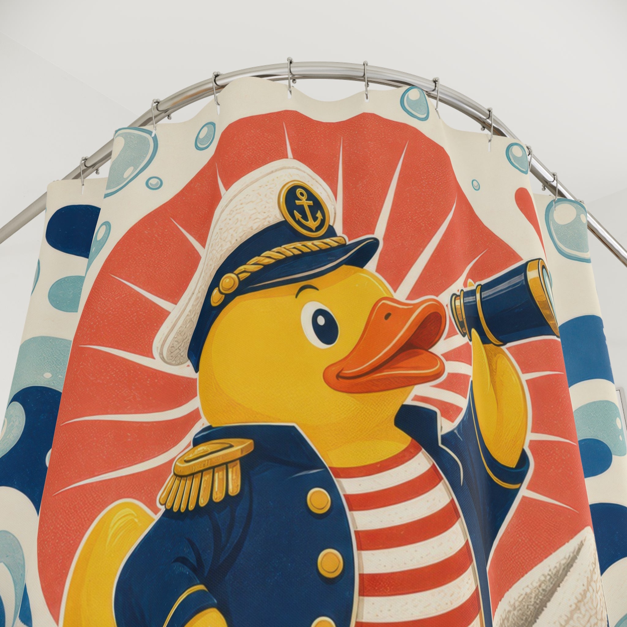 Duck Sailor Paper Boat Shower Curtain