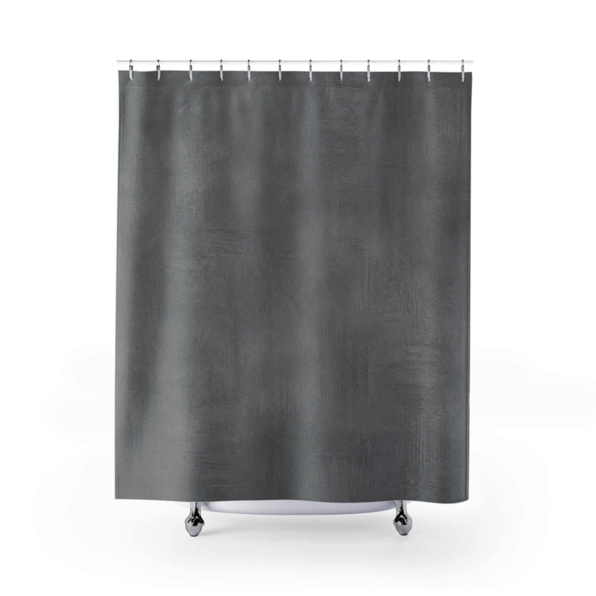 Gray Shower Curtain, Dark Modern Bath Decor, Brushed Abstract Panel Pattern, Neutral Guest Bathroom Decor, Industrial Charcoal Style