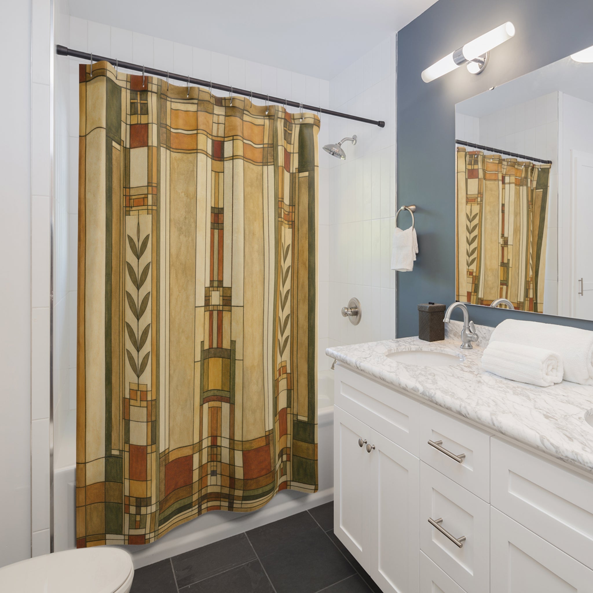 Prairie Art Glass Shower Curtain