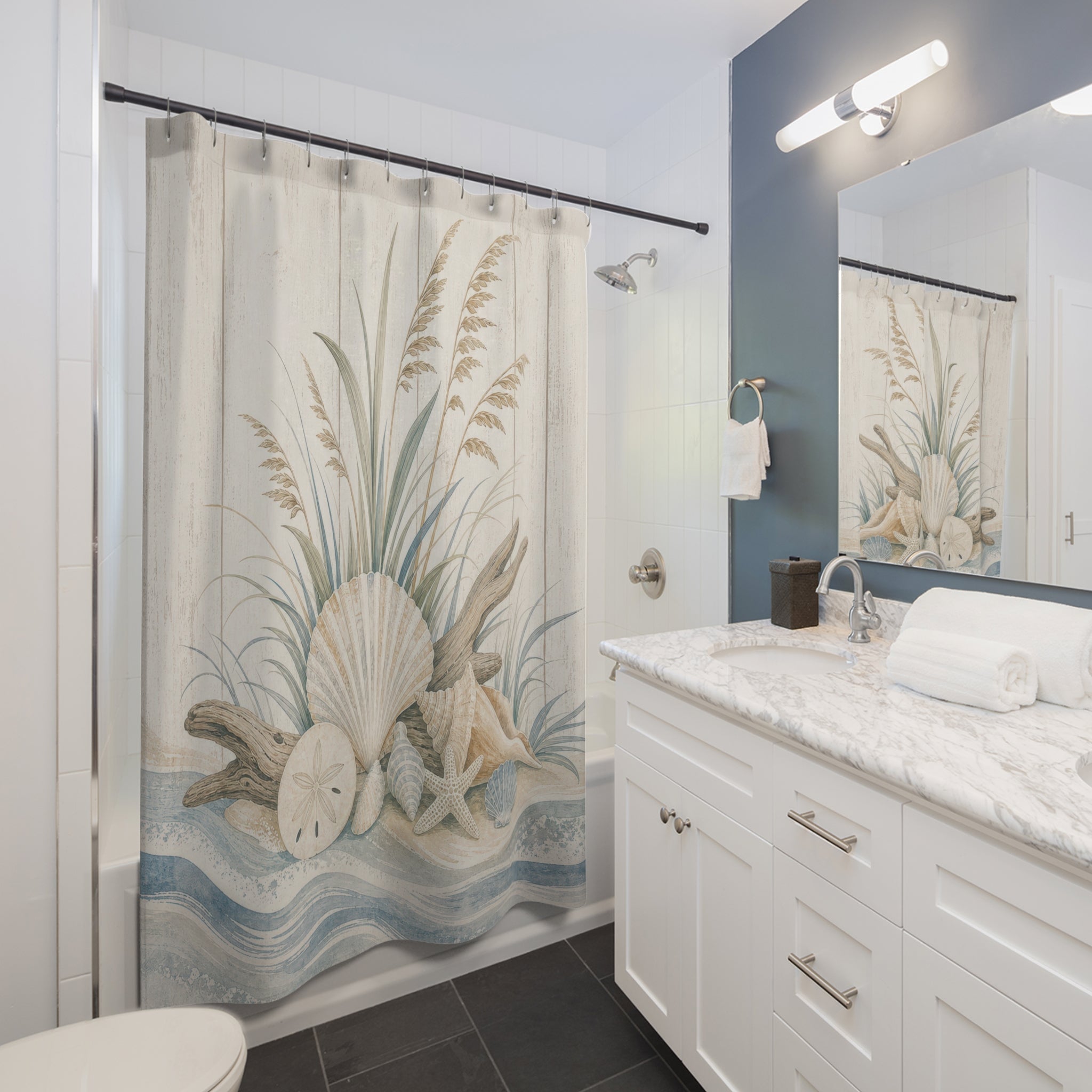 Coastal Farmhouse Beach Shower Curtain: Coastal Farmhouse Show