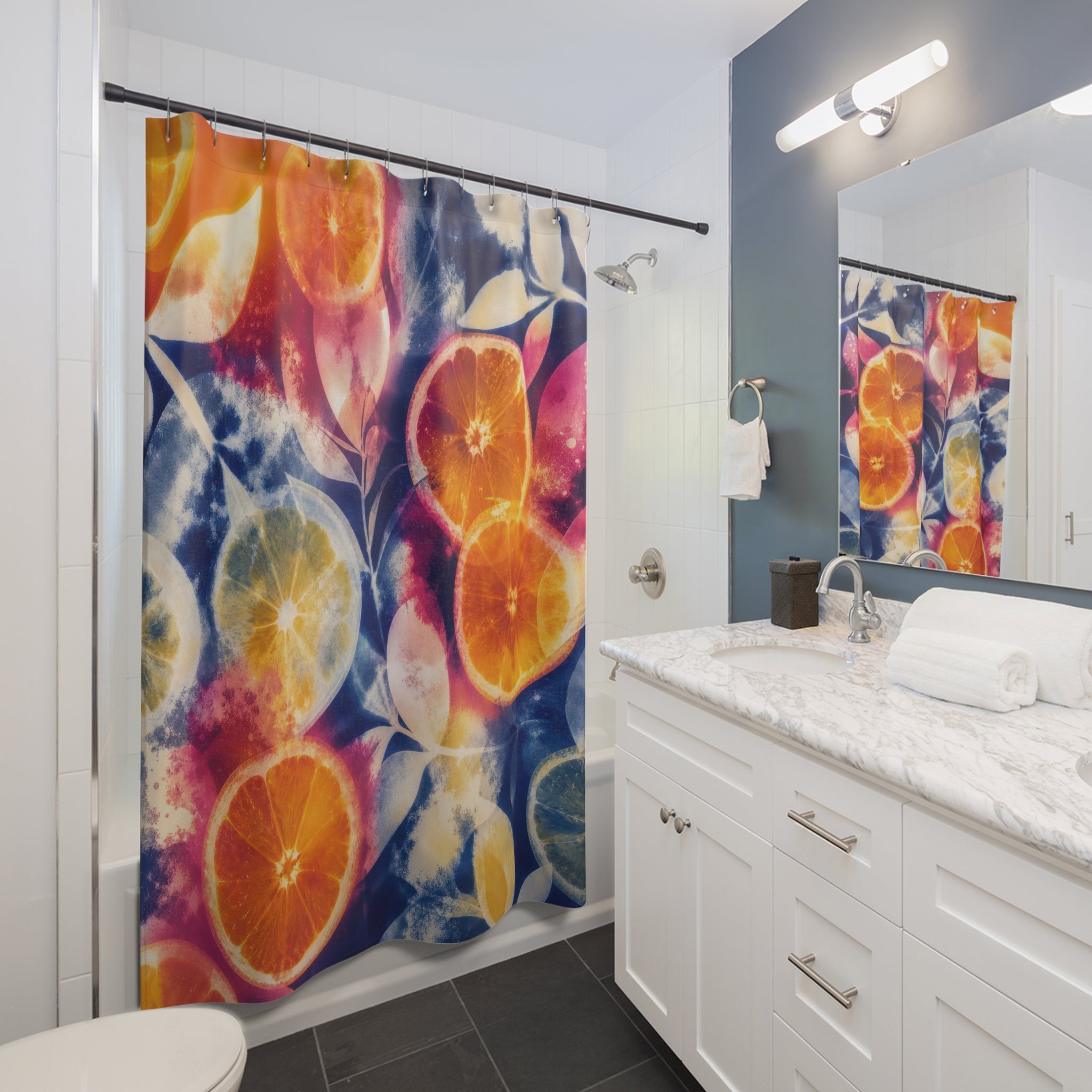 Orange Citrus Shower Curtain