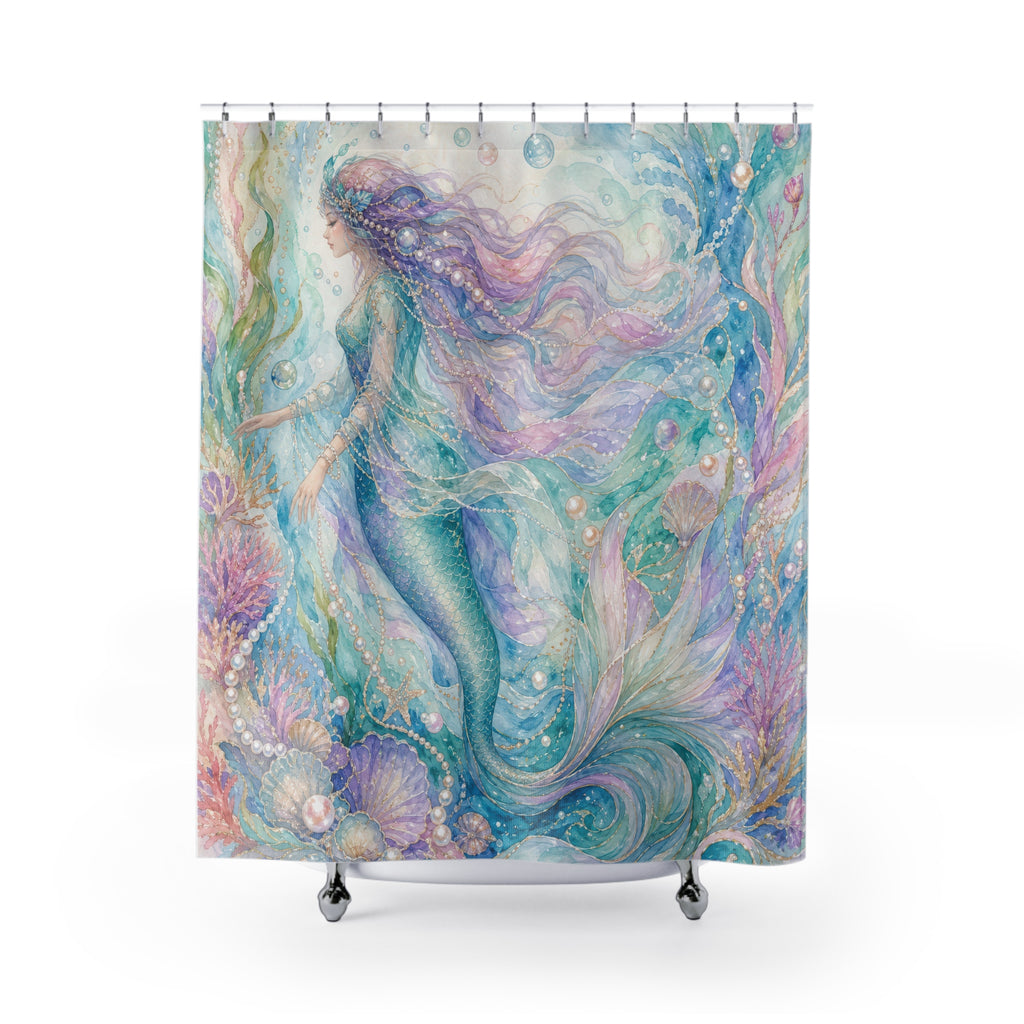 Pastel Ocean Watercolor Shower Curtain