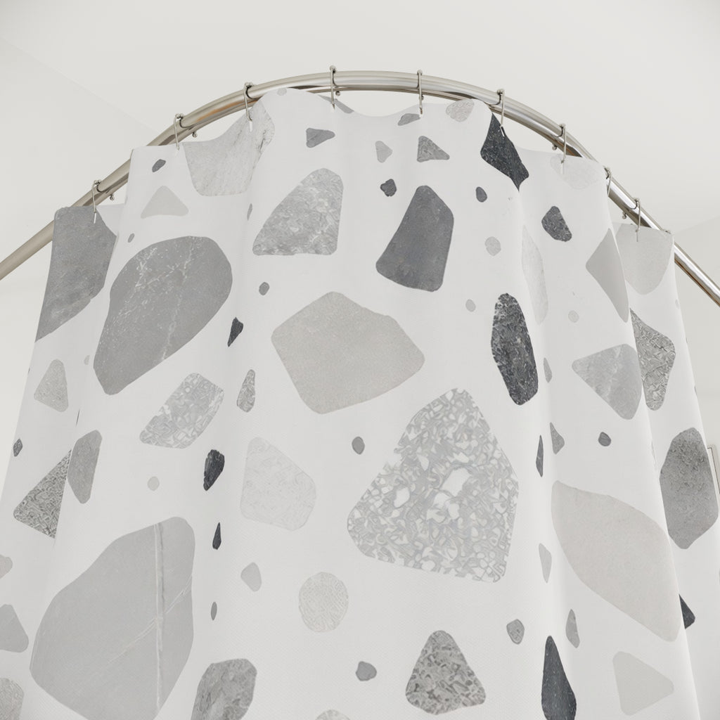 Grey Terrazzo Shower Curtain
