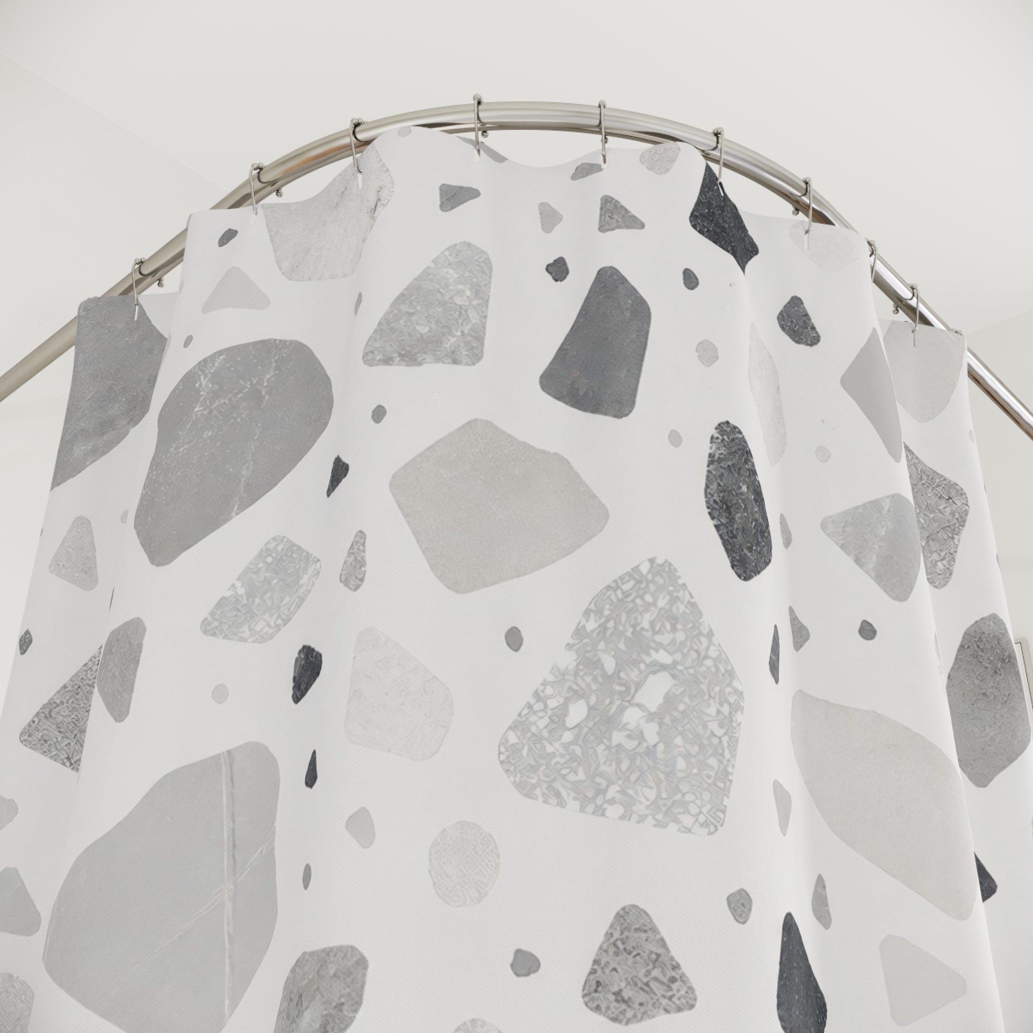 Grey Terrazzo Shower Curtain