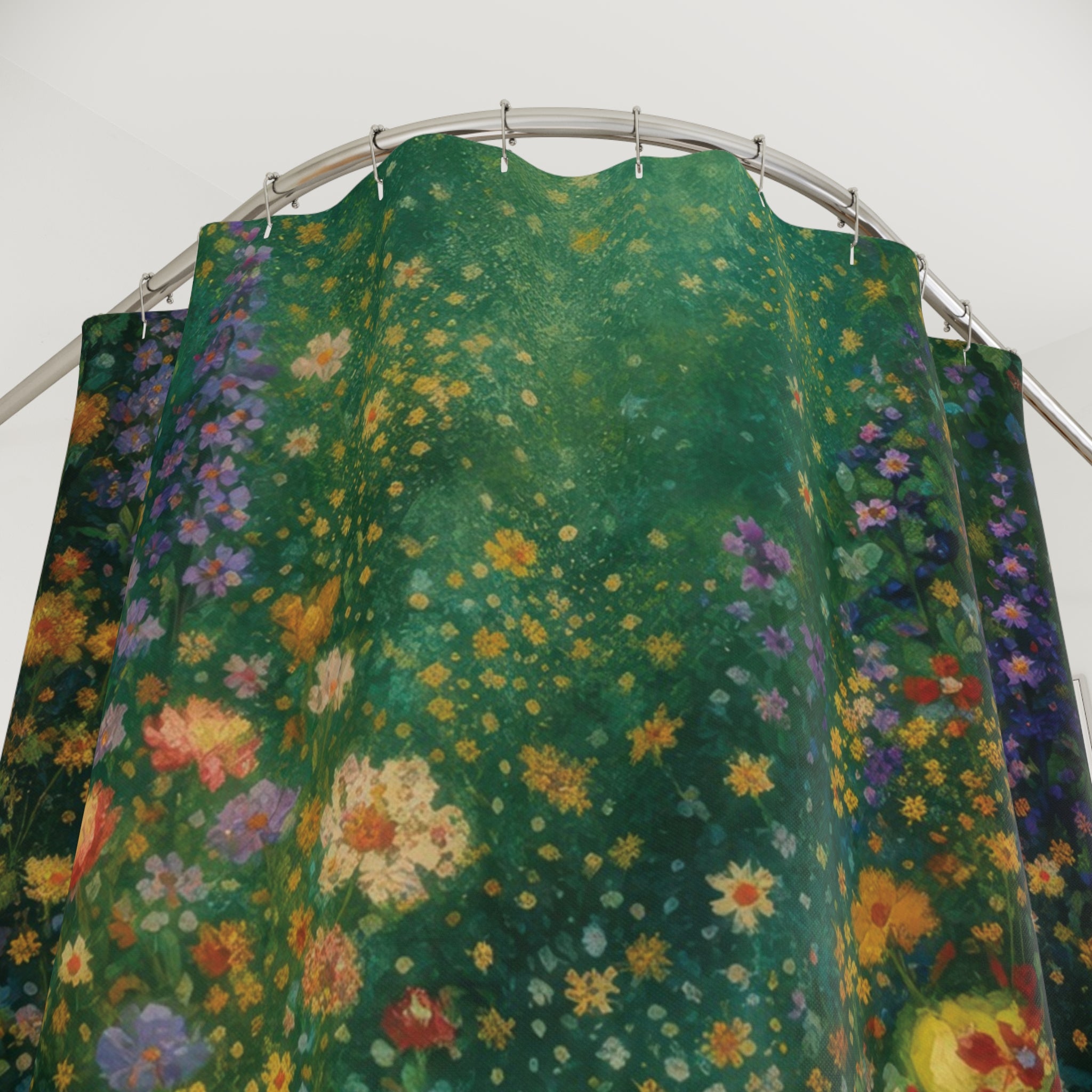 Klimt Wildflower Shower Curtain – Green Botanical
