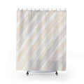 Diagonal Cream Beige Watercolor Stripe Shower Curtain