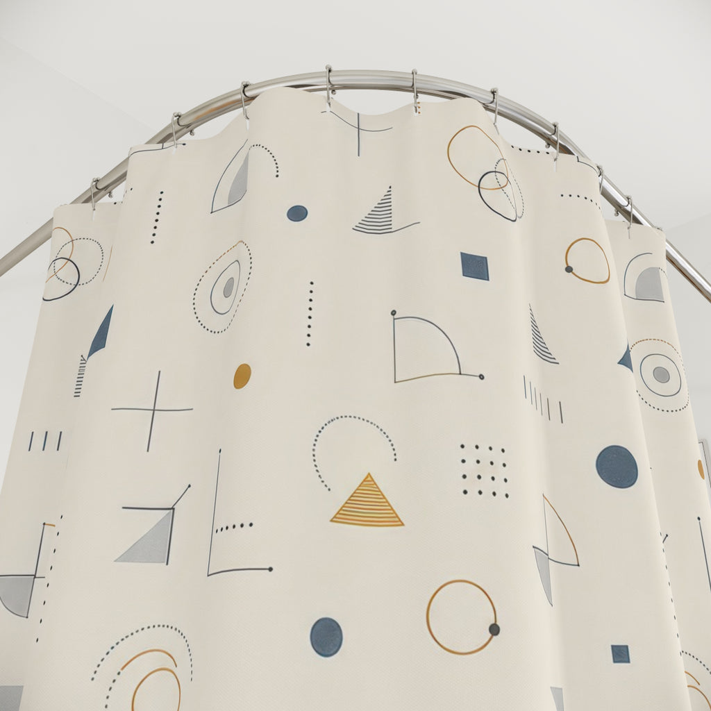 Geometric Math Abstract Shower Curtain: Geometric Math Shower