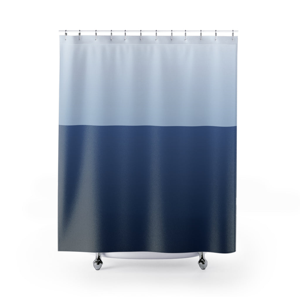 Blue and White Sky to Sea Shower Curtain