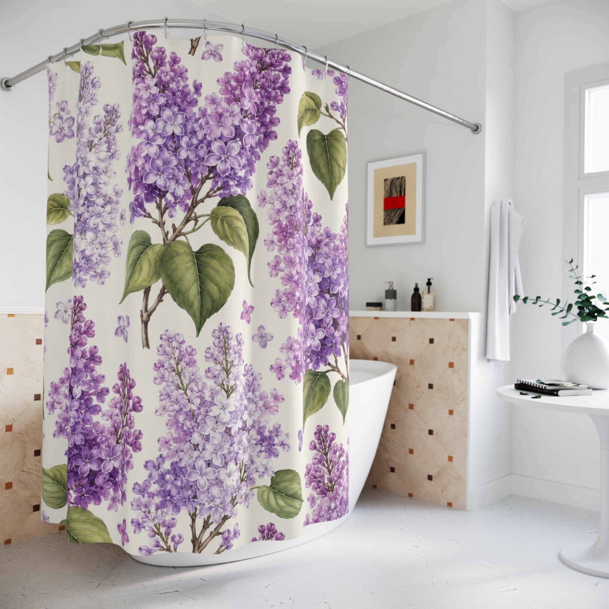Lilac Shower Curtain: Purple Botanical Garden