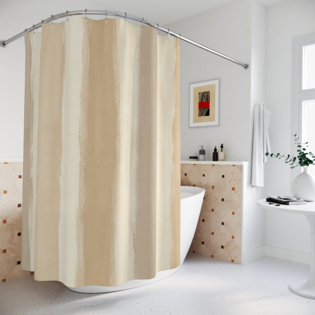 Watercolor Vertical Stripe Shower Curtain