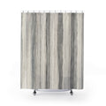 Grey Stone Stripe Shower Curtain, Gray Charcoal Classic Bathroom Decor, Modern Stripe Bath Curtain, Guest Bath Decor, Small Bathroom Decor