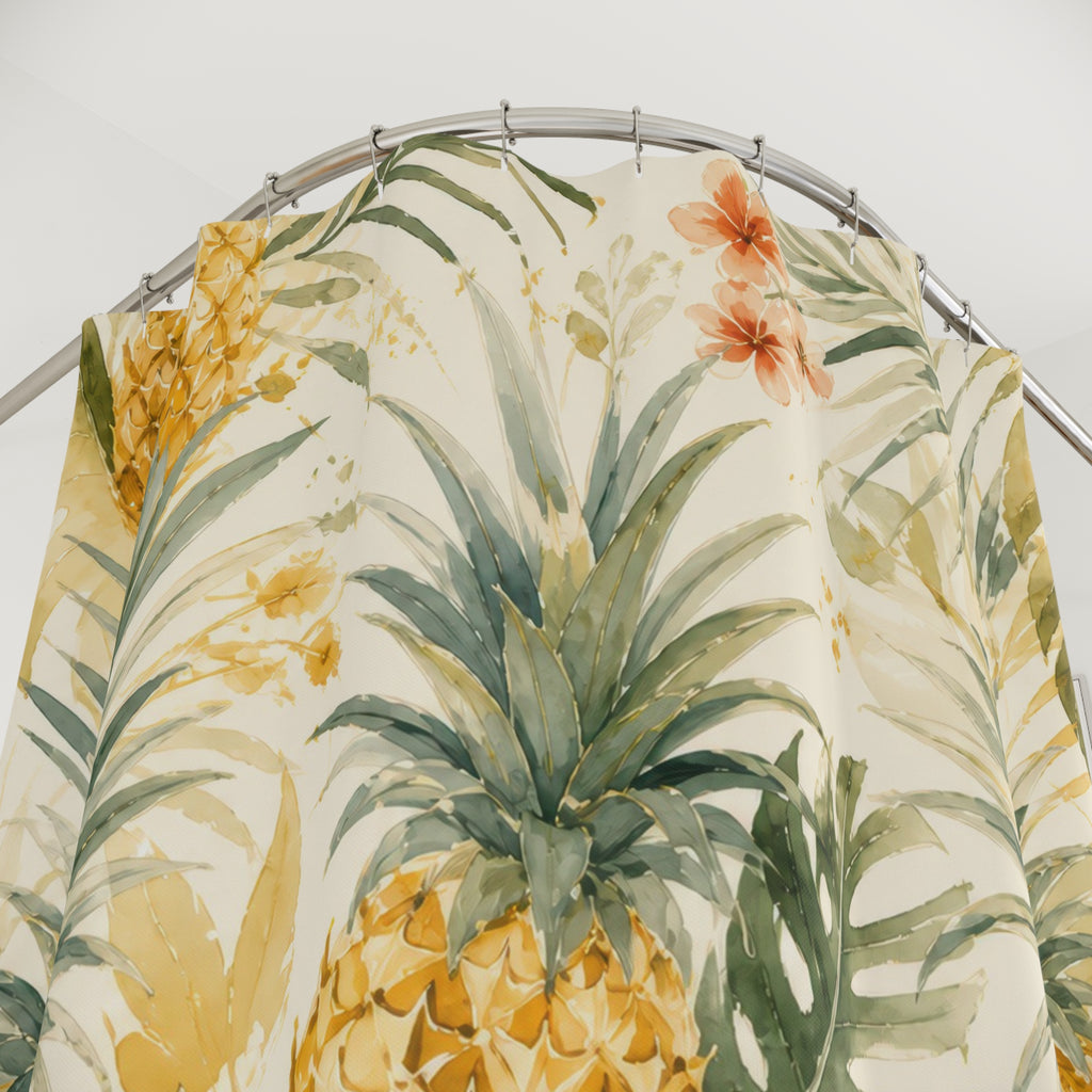 Painterly Pineapple Shower Curtain