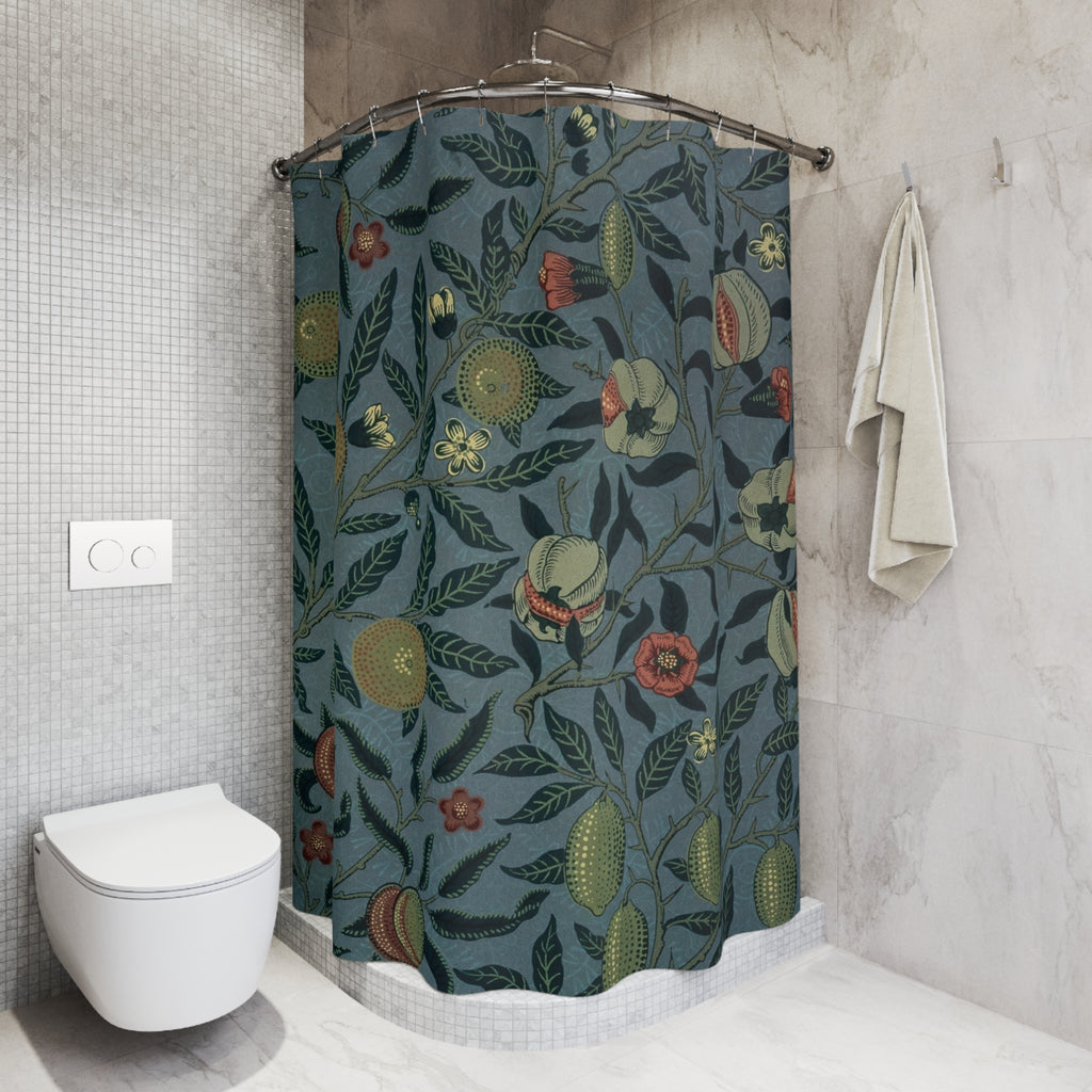 William Morris Fruit Shower Curtain – Indigo