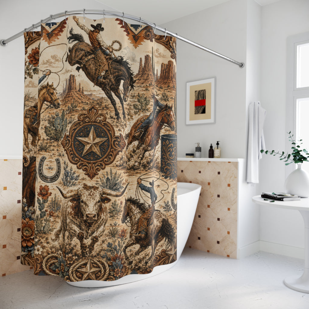 Rodeo Shower Curtain: Western Cowboys
