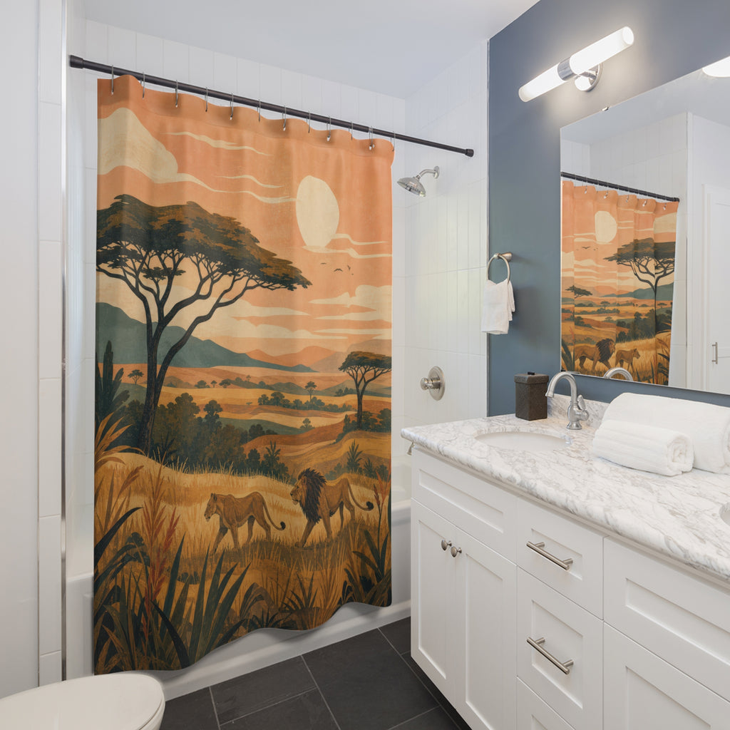 Savanna Landscape Animal Scene Shower Curtain