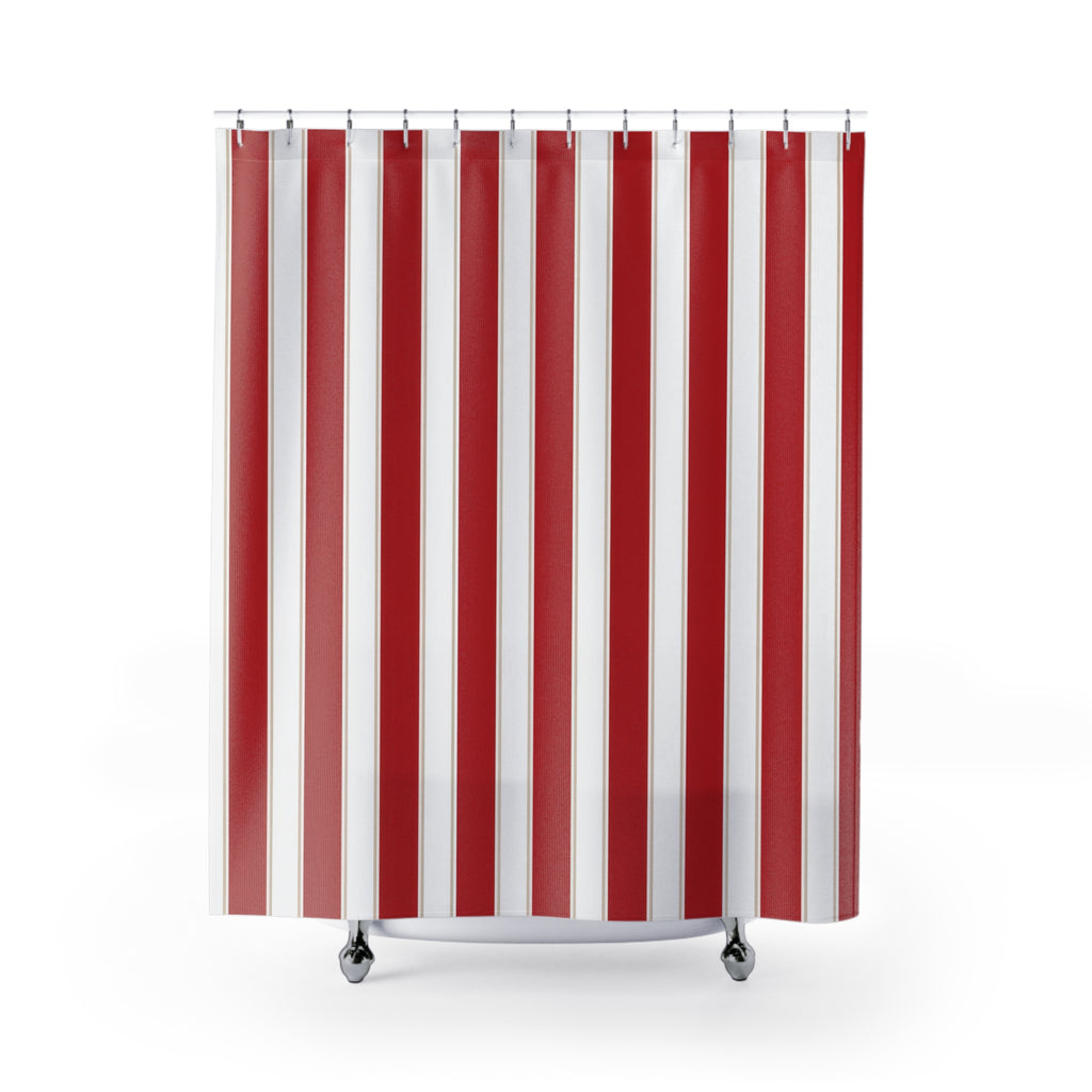Red and White Striped Shower Curtain: Red Stripe